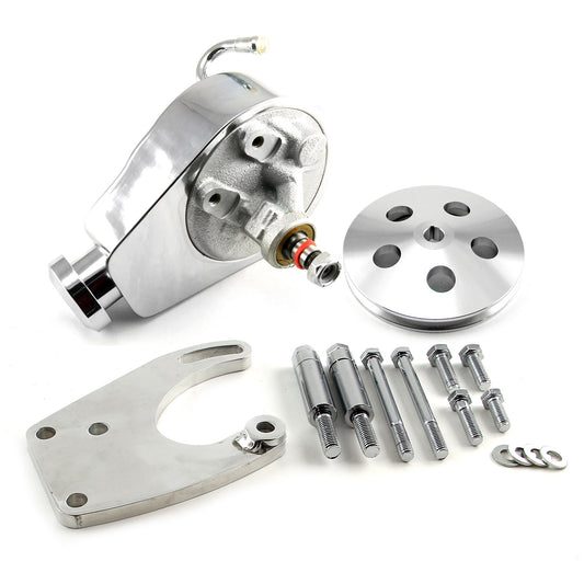 Speedmaster PCE172.1004 Fits Ford SB 289 302 Windsor Power Steering Pump Bracket & 1 V Groove Pulley Kit