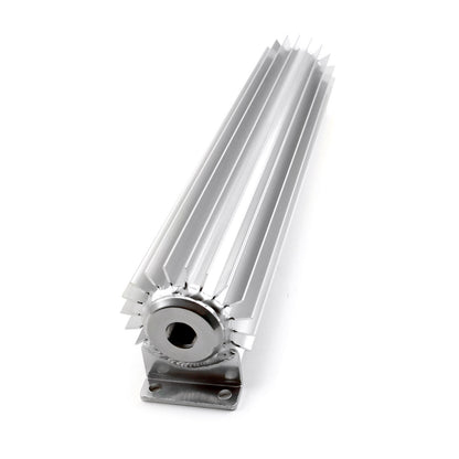 Speedmaster PCE186.1004 15" Silver Anodized Single Pass Transmission Oil Cooler With Fittings