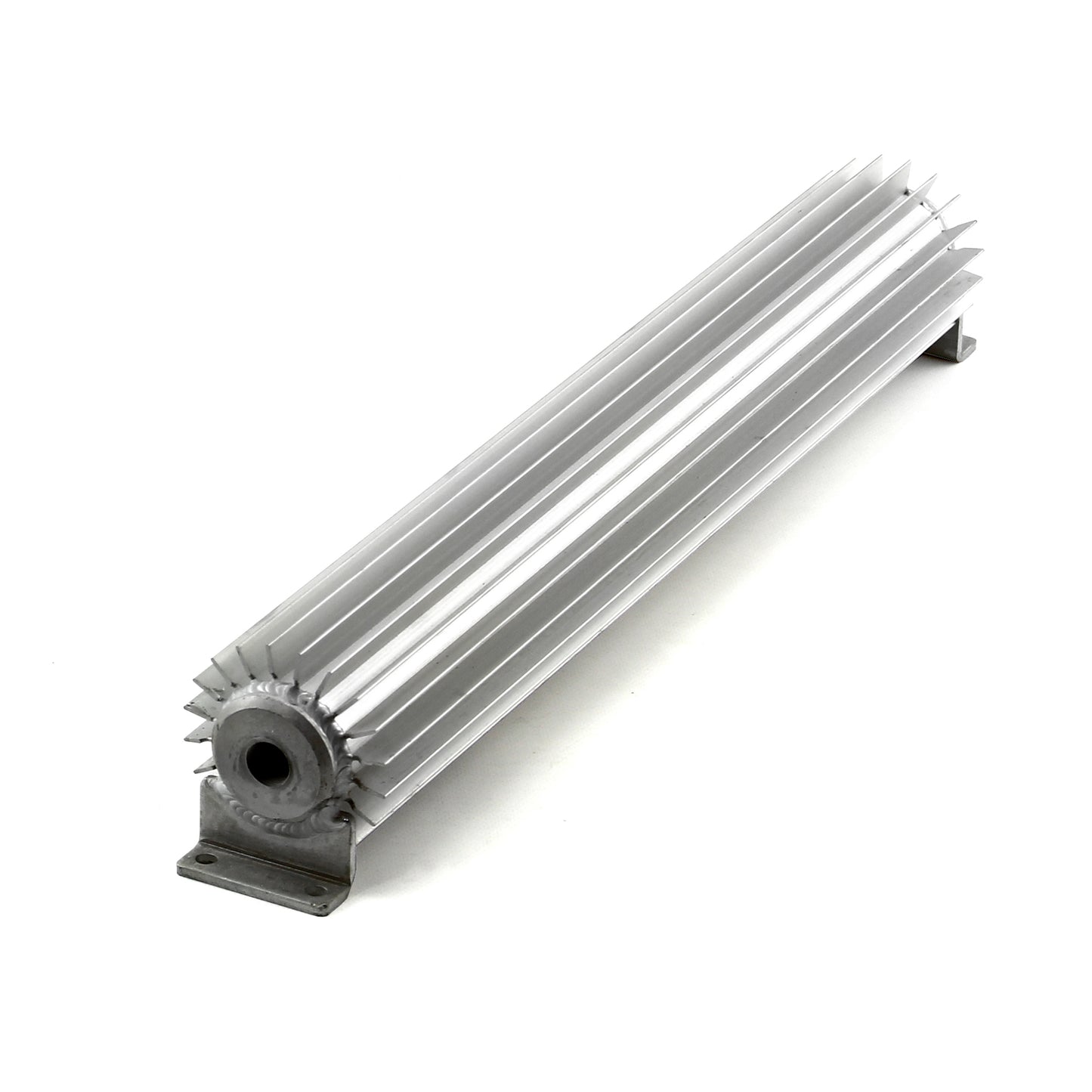 Speedmaster PCE186.1007 18" Silver Anodized Single Pass Transmission Oil Cooler With Fittings