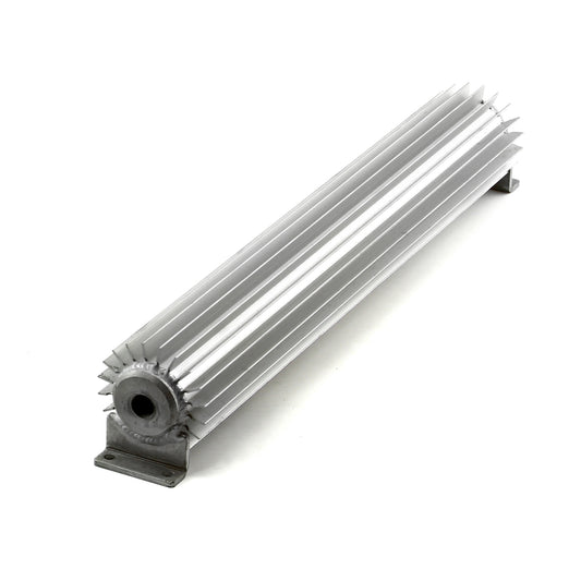 Speedmaster PCE186.1007 18" Silver Anodized Single Pass Transmission Oil Cooler With Fittings