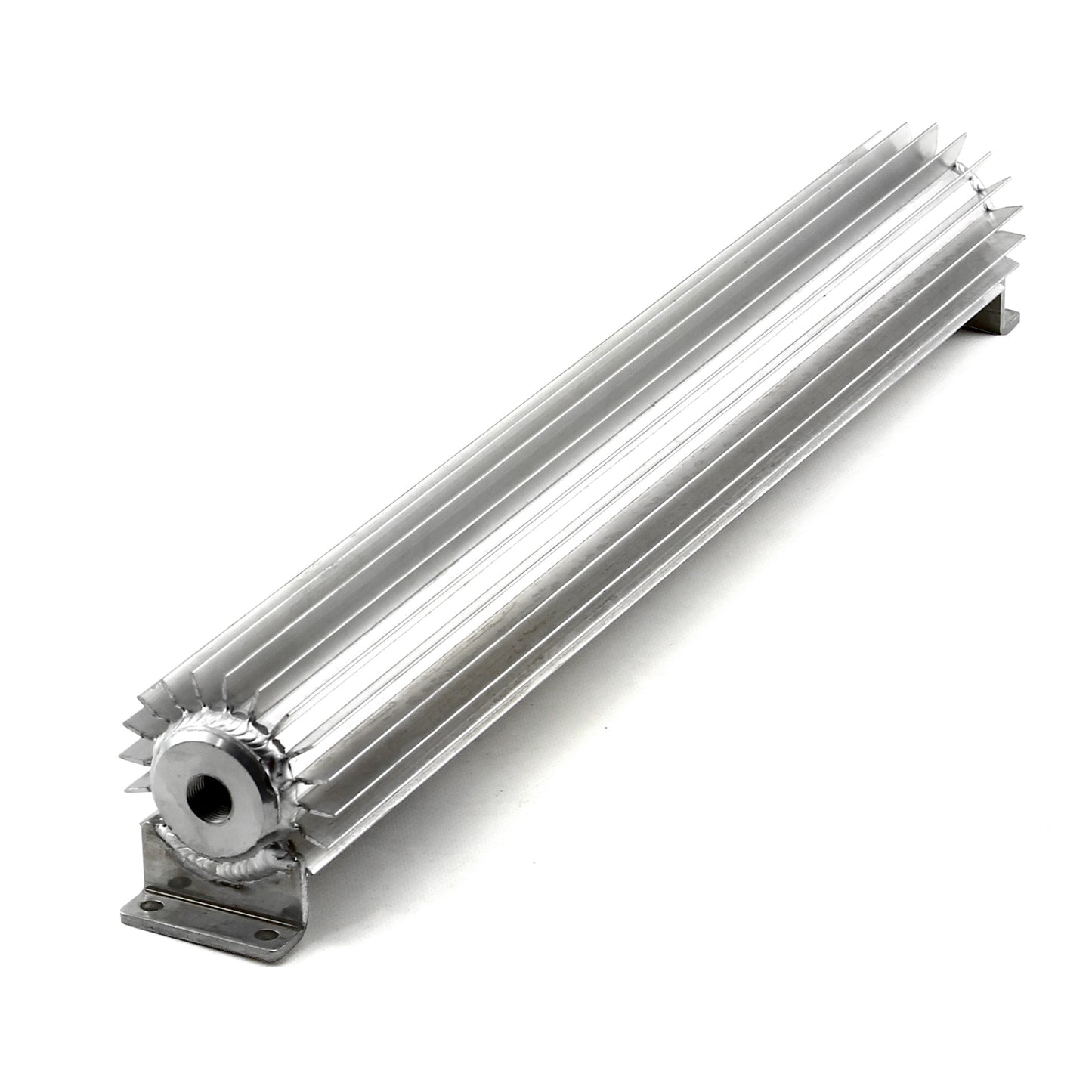 Speedmaster PCE186.1013 22" Silver Anodized Single Pass Transmission Oil Cooler With Fittings