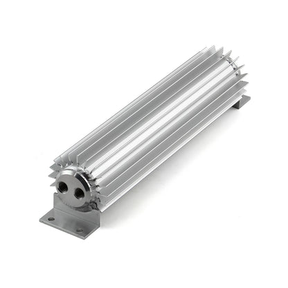 Speedmaster PCE186.1019 12" Silver Anodized Dual Pass Transmission Oil Cooler With Fittings
