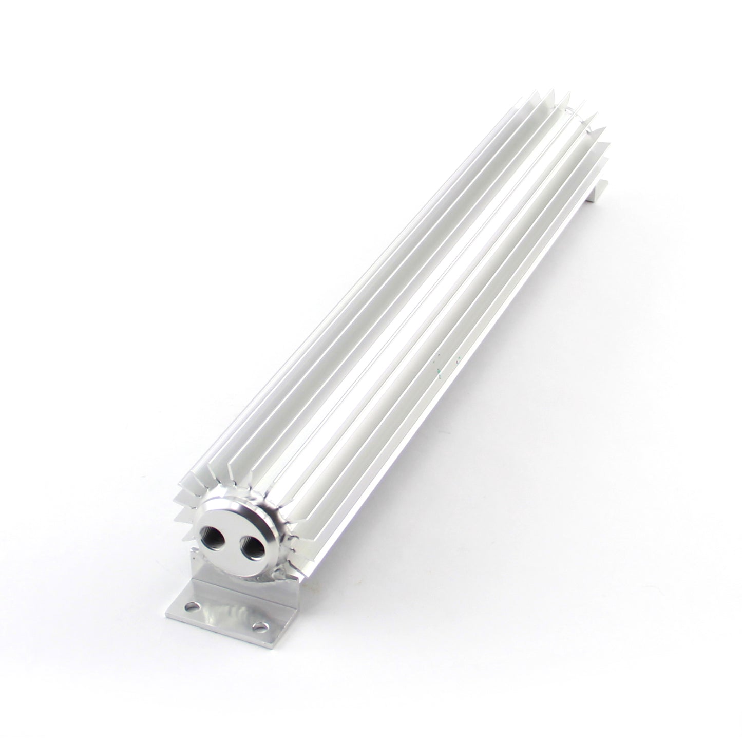 Speedmaster PCE186.1023 22" Silver Anodized Dual Pass Transmission Oil Cooler With Fittings"