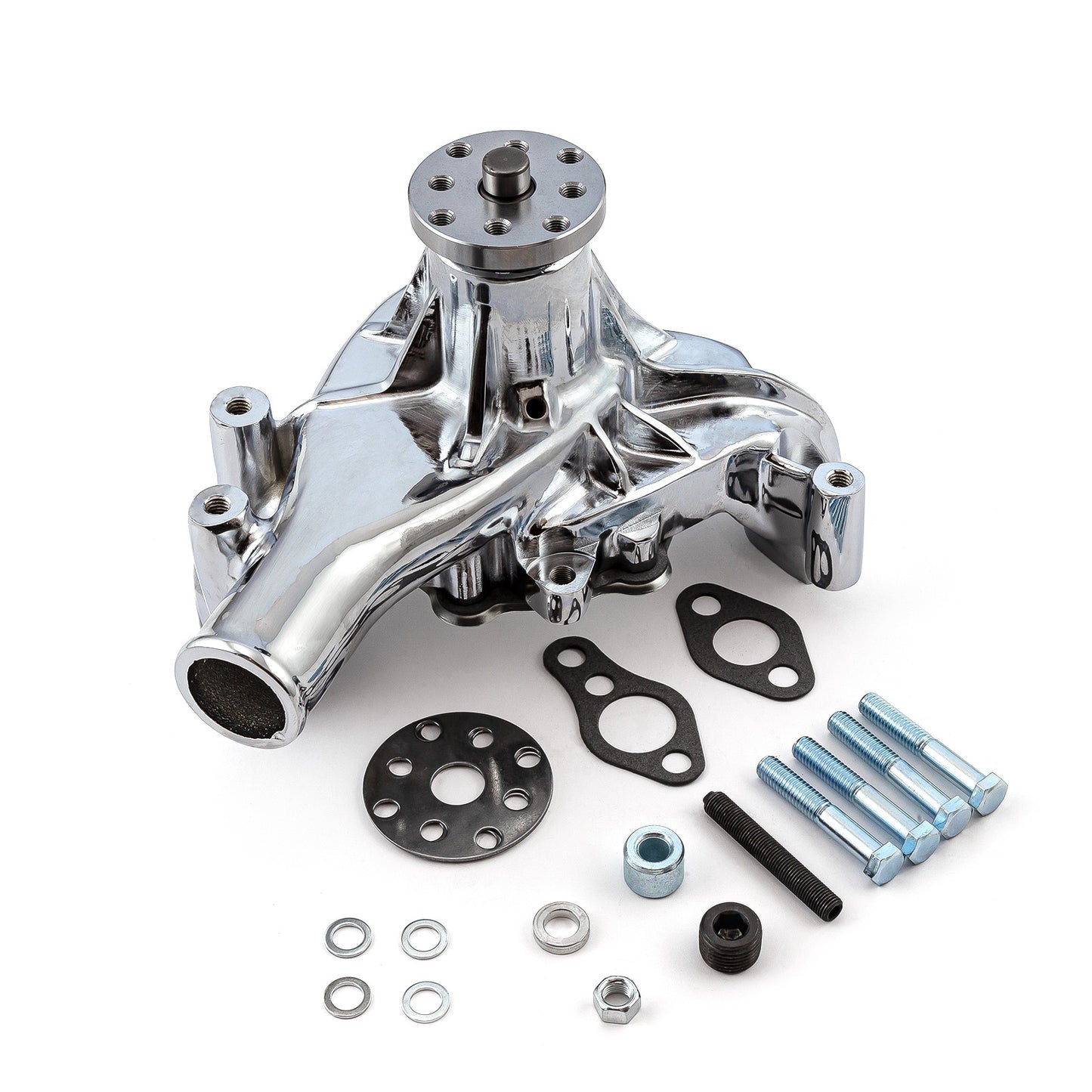 Speedmaster PCE195.1005.04 Fits Chevy SBC 350 High Volume Aluminum Long Water Pump [Chrome]