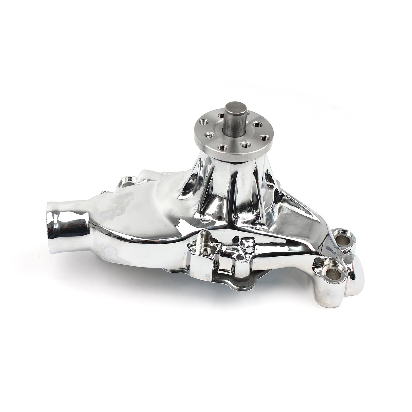 Speedmaster PCE195.1083.03 Fits Chevy SBC 350 High Volume Aluminum Short Water Pump With Heater Port [Chrome]