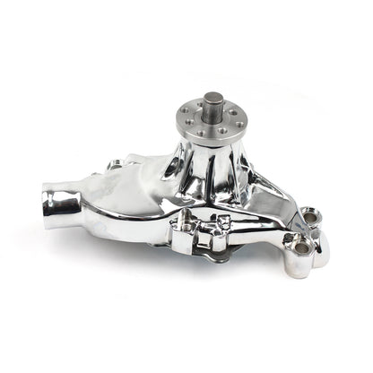 Speedmaster PCE195.1083.03 Fits Chevy SBC 350 High Volume Aluminum Short Water Pump With Heater Port [Chrome]
