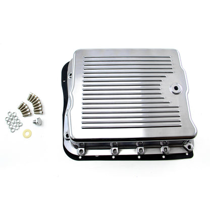 Speedmaster PCE221.1006 Turbo 700R4 Finned Aluminum Transmission Oil Pan Set Polised (w/Bolts & Gasket)