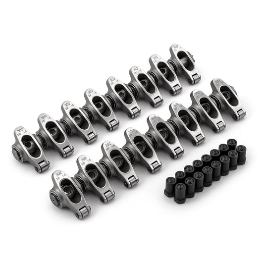 Speedmaster PCE261.1075.01 Fits Ford SB 289 302 351 Windsor 1.6 3/8" Stainless Steel Roller Rocker Arm Set