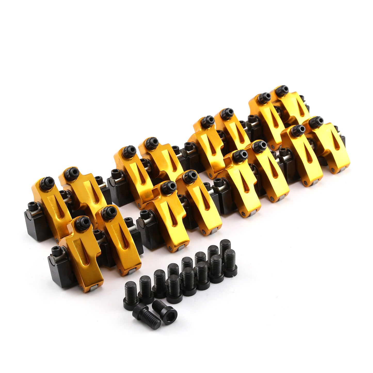 Speedmaster PCE261.1107 Fits Chevy SBC 350 15 Degree 1.6 Shaft Mount Roller Rocker Arms .450 Int .180 Exh.