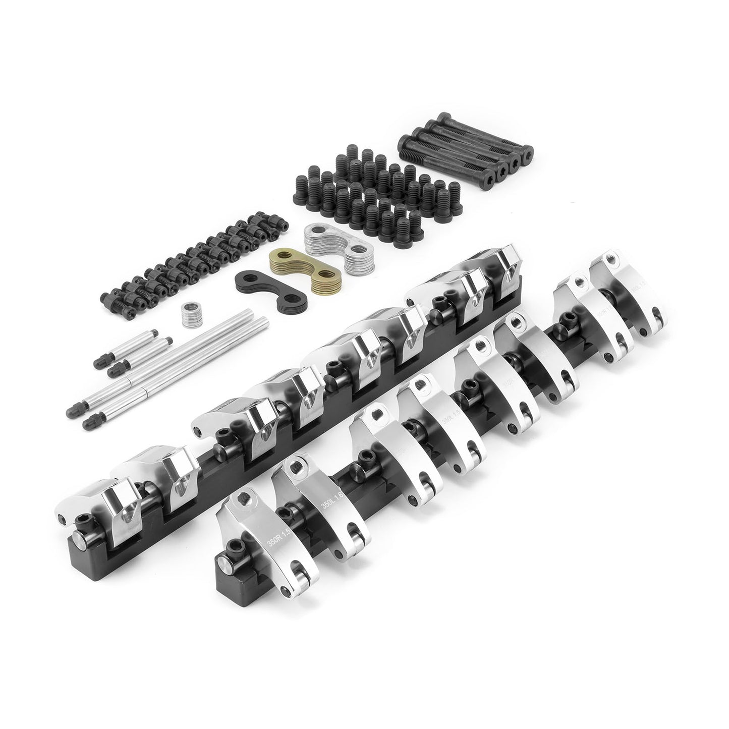 Speedmaster PCE261.1139 Fits Chevy SBC 350 1.5/1.6 Split Aluminum Shaft Roller Rocker Arms Set W/ Hardware