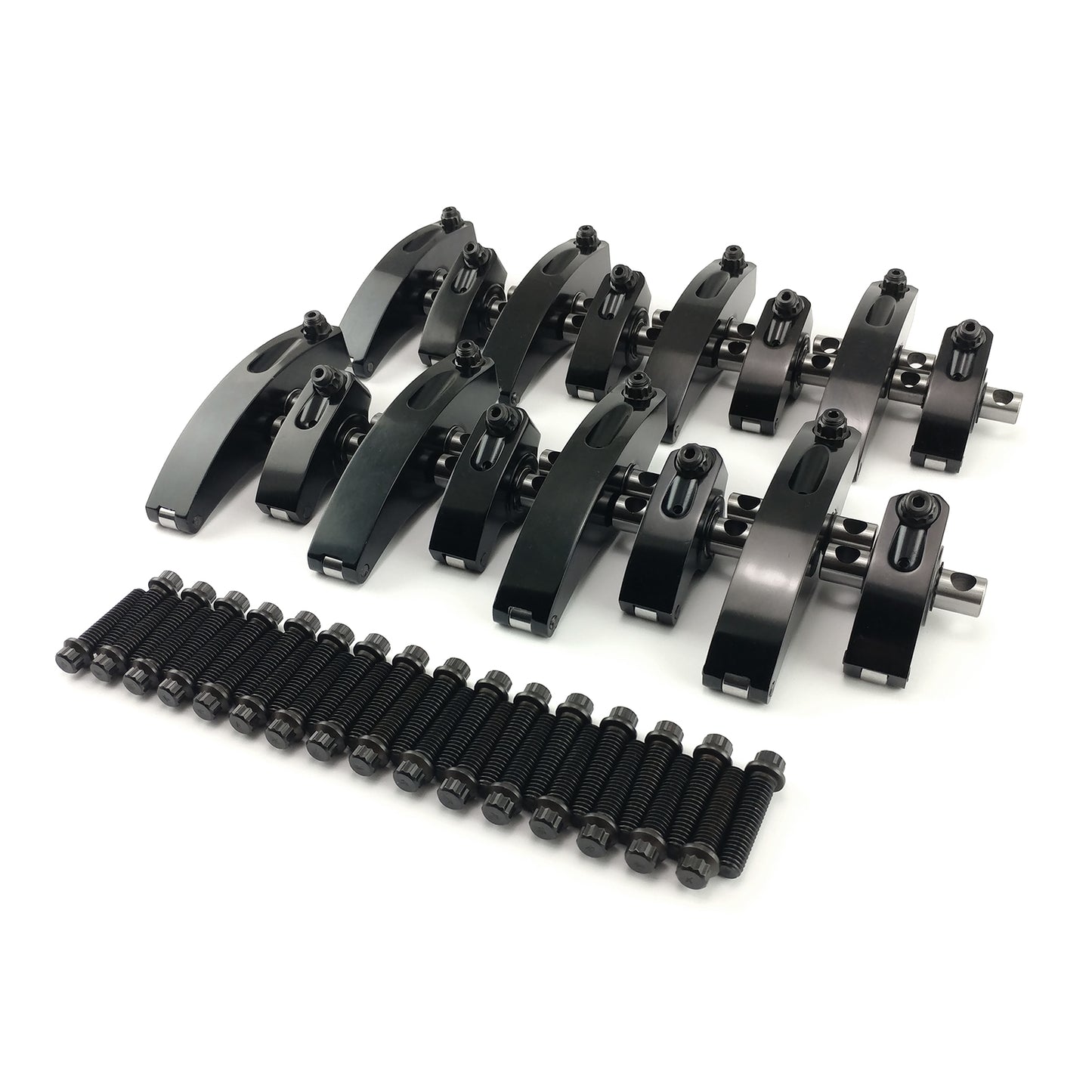 Speedmaster PCE261.1244.02 Fits Ford 429 Boss 1.73 Ratio Aluminum Shaft Roller Rocker Arms Set [Black]