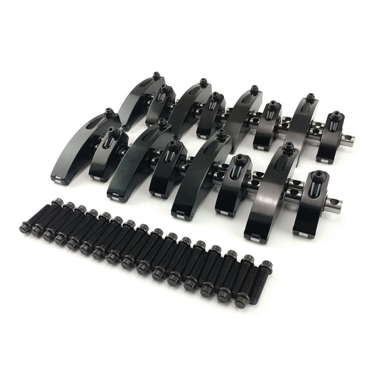 Speedmaster PCE261.1244.02 Fits Ford 429 Boss 1.73 Ratio Aluminum Shaft Roller Rocker Arms Set [Black]