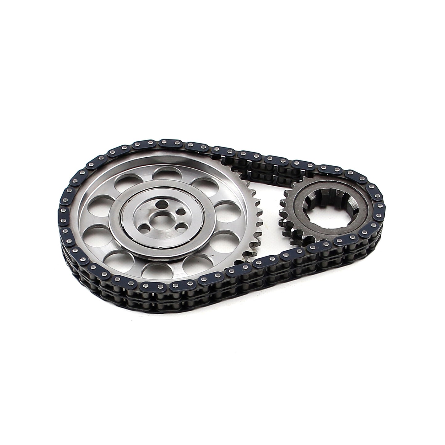 Speedmaster PCE264.1004 Fits Chevy SBC 350 Late Double Roller 9 Keyway Billet Steel Timing Chain Kit(Brs/Brg)