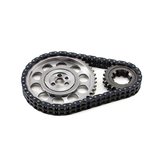 Speedmaster PCE264.1004 Fits Chevy SBC 350 Late Double Roller 9 Keyway Billet Steel Timing Chain Kit(Brs/Brg)