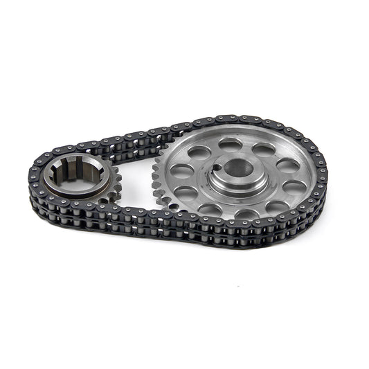Speedmaster PCE264.1006 Fits Ford SB 289 302 351 Windsor Double Roller 9 Keyway Billet Steel Timing Chain Kit