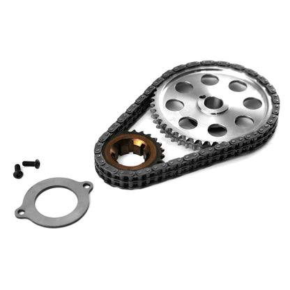 Speedmaster PCE264.1010 Fits Ford 302 351C Cleveland Double Roller 9 Keyway Billet Steel Timing Chain Kit