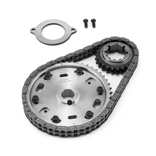 Speedmaster PCE264.1027 Fits Ford 302 351C Cleveland Double Roller Adjustable Billet Steel Timing Chain Kit