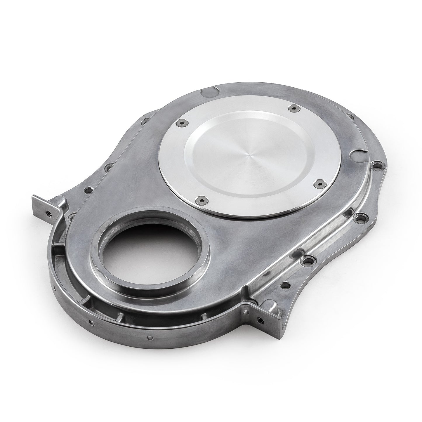 Speedmaster PCE265.1021 Fits Chevy BBC 454 Gen 1-4 2-Piece Aluminum Timing Chain Cover W/ Inspection Plate