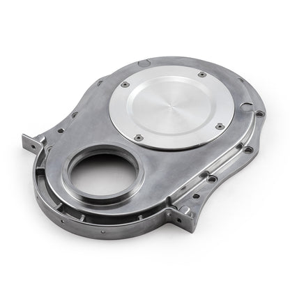 Speedmaster PCE265.1021 Fits Chevy BBC 454 Gen 1-4 2-Piece Aluminum Timing Chain Cover W/ Inspection Plate