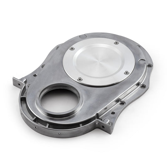 Speedmaster PCE265.1021 Fits Chevy BBC 454 Gen 1-4 2-Piece Aluminum Timing Chain Cover W/ Inspection Plate