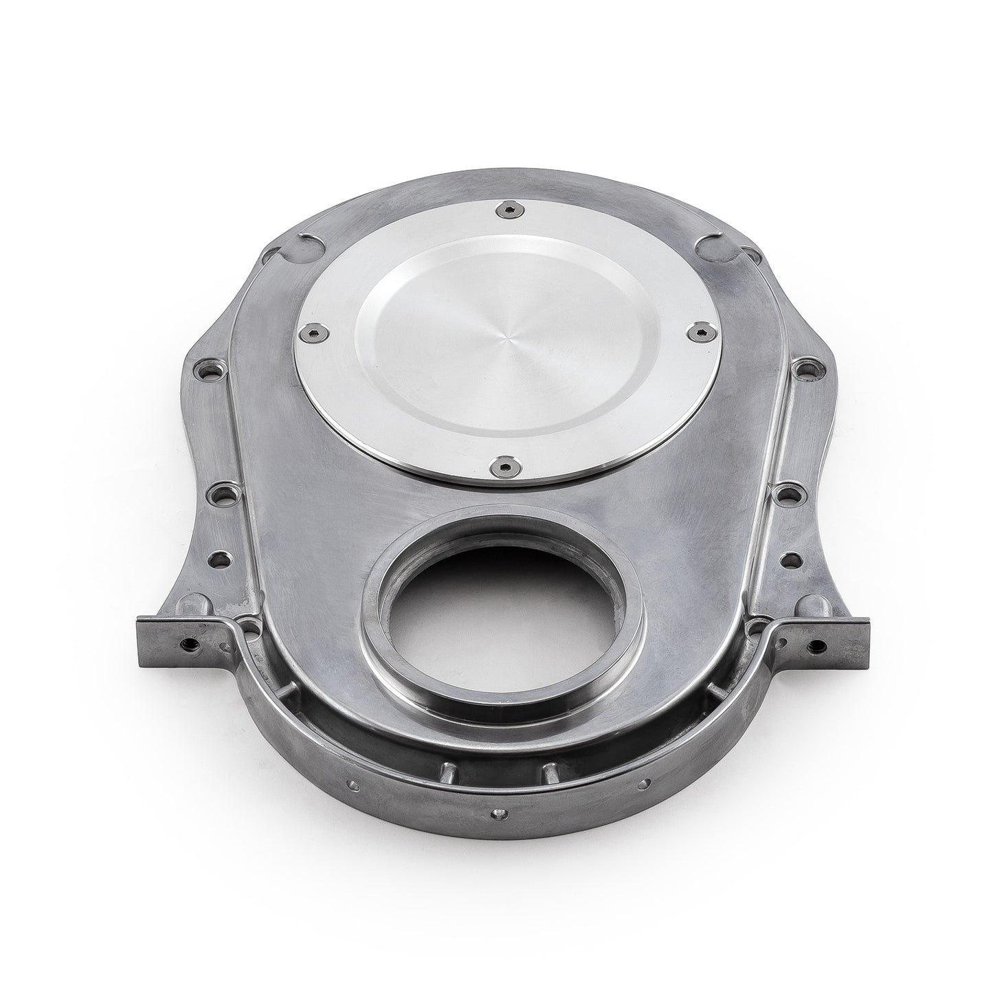 Speedmaster PCE265.1021 Fits Chevy BBC 454 Gen 1-4 2-Piece Aluminum Timing Chain Cover W/ Inspection Plate