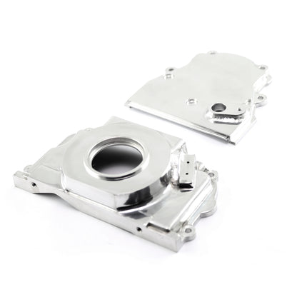Speedmaster PCE265.1035 Fits Chevy GM GEN IV LS2 LS3 Polished Front 2pc Timing Cover With Cam Sensor Port