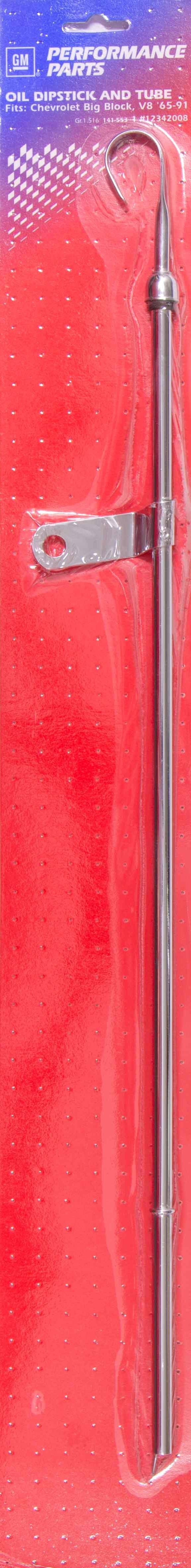 65-91 BBC Chrome Bowtie Oil Dipstick - 141553