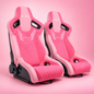 ZUES Collection Pink Bull Boost Reclinable Adjustable Racing Bucket Seat