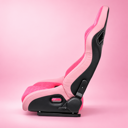 ZUES Collection Pink Bull Boost Reclinable Adjustable Racing Bucket Seat