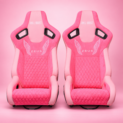 ZUES Collection Pink Bull Boost Reclinable Adjustable Racing Bucket Seat