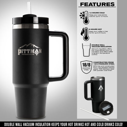 Pittman 30oz. Hydration Tumbler With Comfort Soft Handle - Black