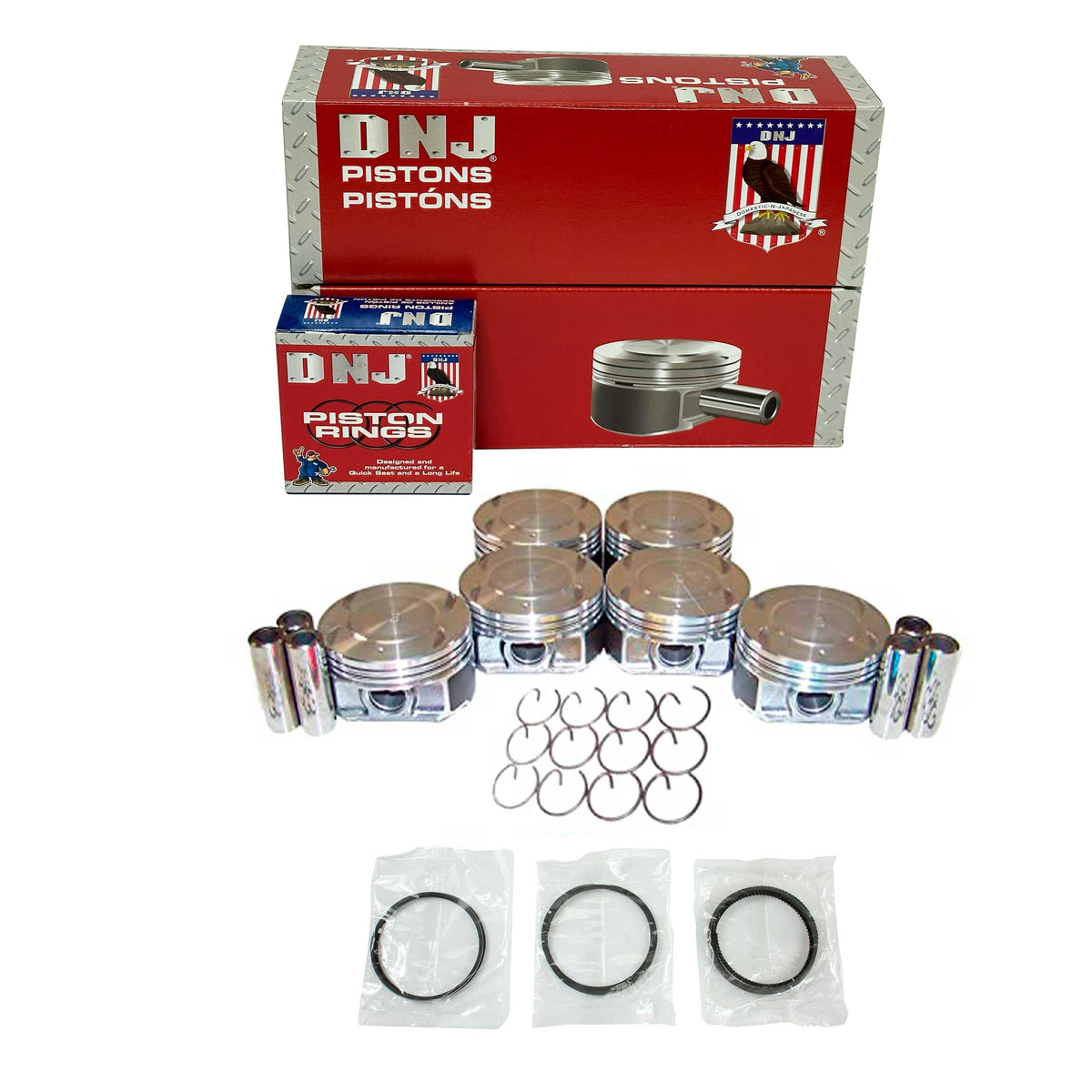 Piston and Ring Set 1996-2008 Ford, Jaguar, Lincoln, Mazda, Mercury 3.0L