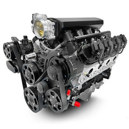 BluePrint Engines GM LS Compatible 376 C.i. Pro Series Engine - BPE Fabbed Aluminum Intake - Deluxe Dressed - Black Pulley Kit - BluePrint Engines Calibrated ECU