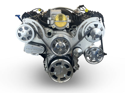 BluePrint Engines GM LS Compatible 427 C.i. Pro Series Engine - GM Plastic Intake - Deluxe Dressed - Polished Pulley Kit - Holley Terminator X EFI System