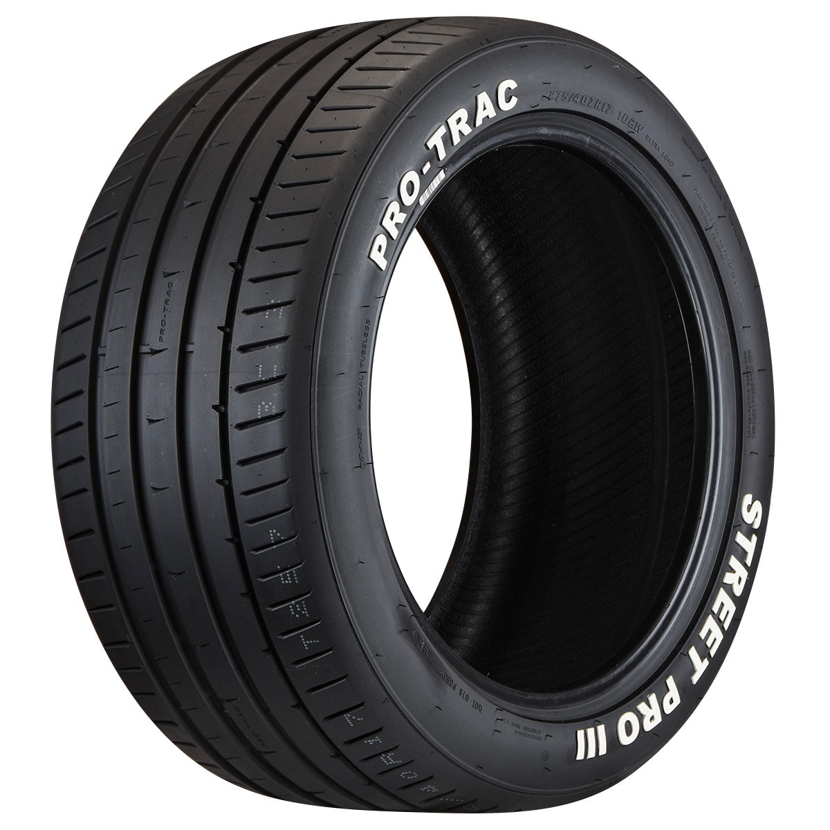 255/40ZR19 PRO-TRAC STREET PRO III Raised White Letter