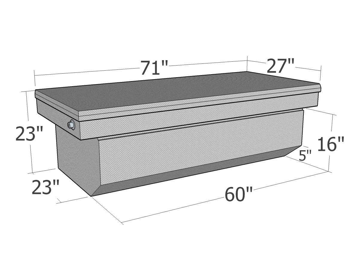 GXTX - RB120FL-BT - Full Lid Comm. Class Full Size XOver - Xtra Deep / Xtra Wide W/ Slant - Black Texture Coat
