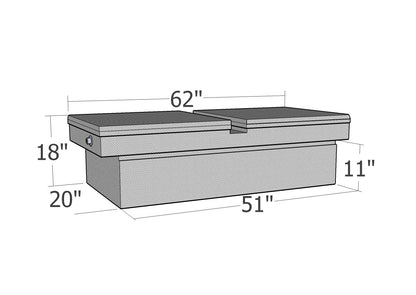 GXTX - RB134GW-BT - Gull Wing Lid Comm. Class Mid Size / Down Size - Long Bed Only - Black Texture Coat