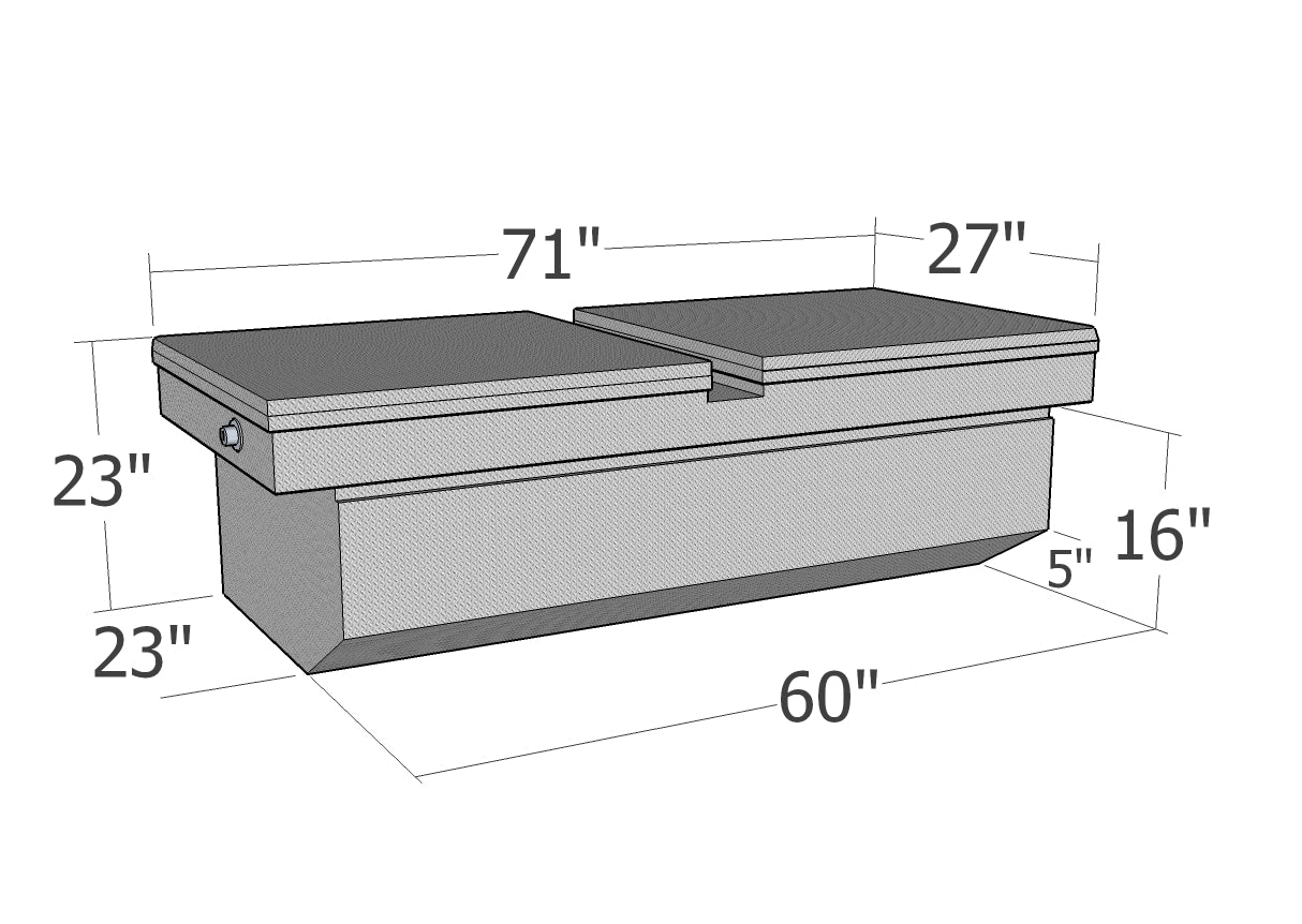 GXTX - RB158GW - Gull Wing Lid Comm. Class Full Size - Xtra Deep / Xtra Wide W/ Slant