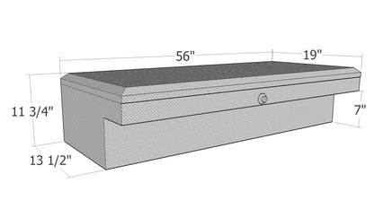 GXTX - RB178-9-BT - 56inch Low Profile LoSider Side Rail Box Comm. Class - Black Texture Coat
