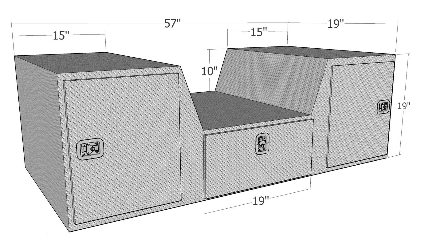 GXTX - RB257D - 57inch InchVinch Shape Goose Neck / Fifth Wheel Tailgate Box
