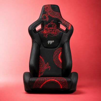 Ryujin Collection Red Dragon Reclinable Adjustable Racing Bucket Seat
