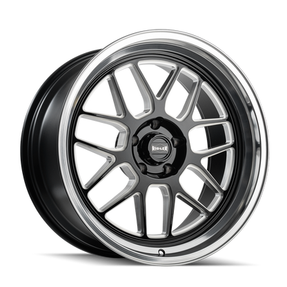 RIDLER 611 611 GLOSS BLACK MILLED WITH DIAMOND CUT LIP 20X8.5 5-120.65 0MM 83.82MM 611-2861GBMD