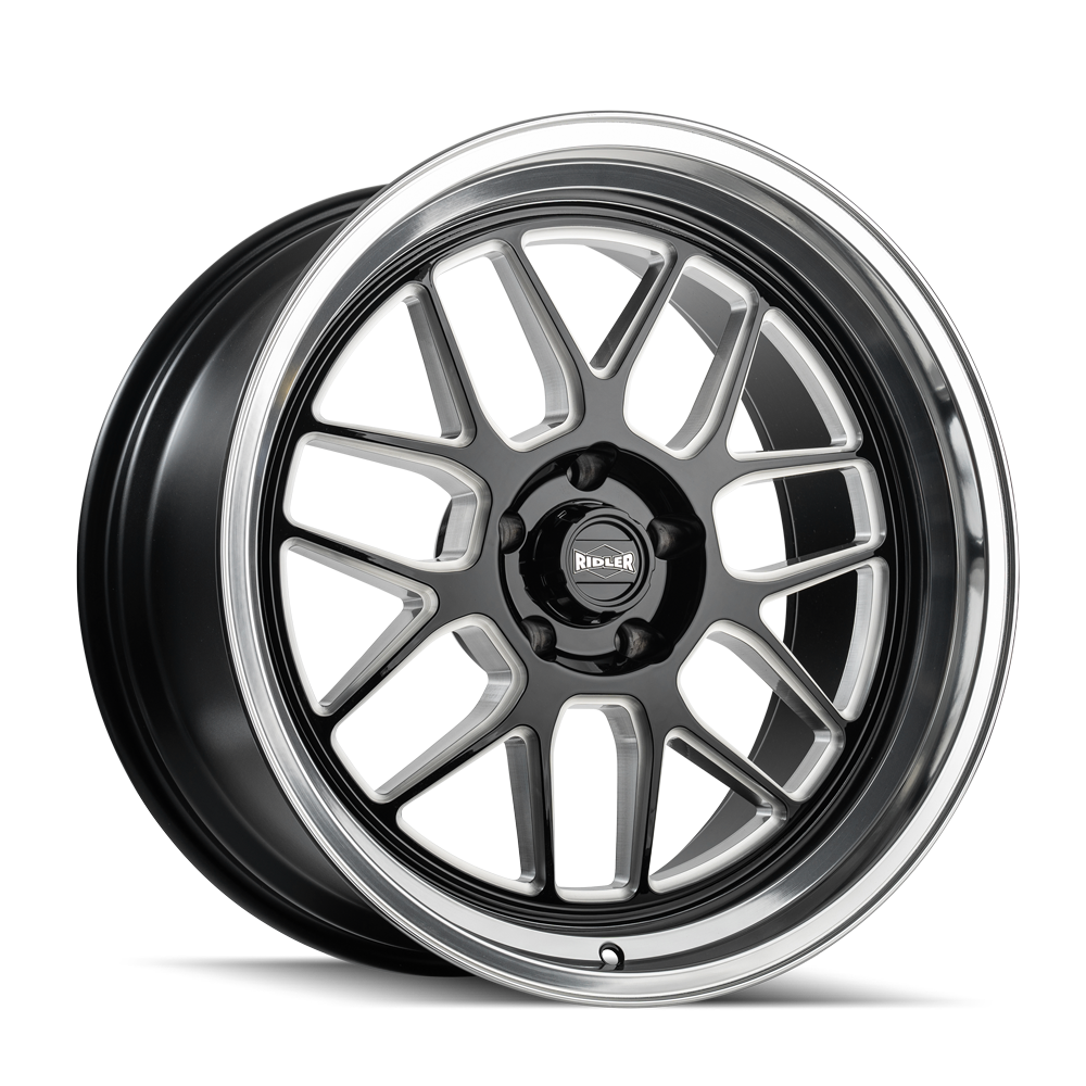 RIDLER 611 611 GLOSS BLACK MILLED WITH DIAMOND CUT LIP 20X8.5 5-127 0MM 83.82MM 611-2873GBMD