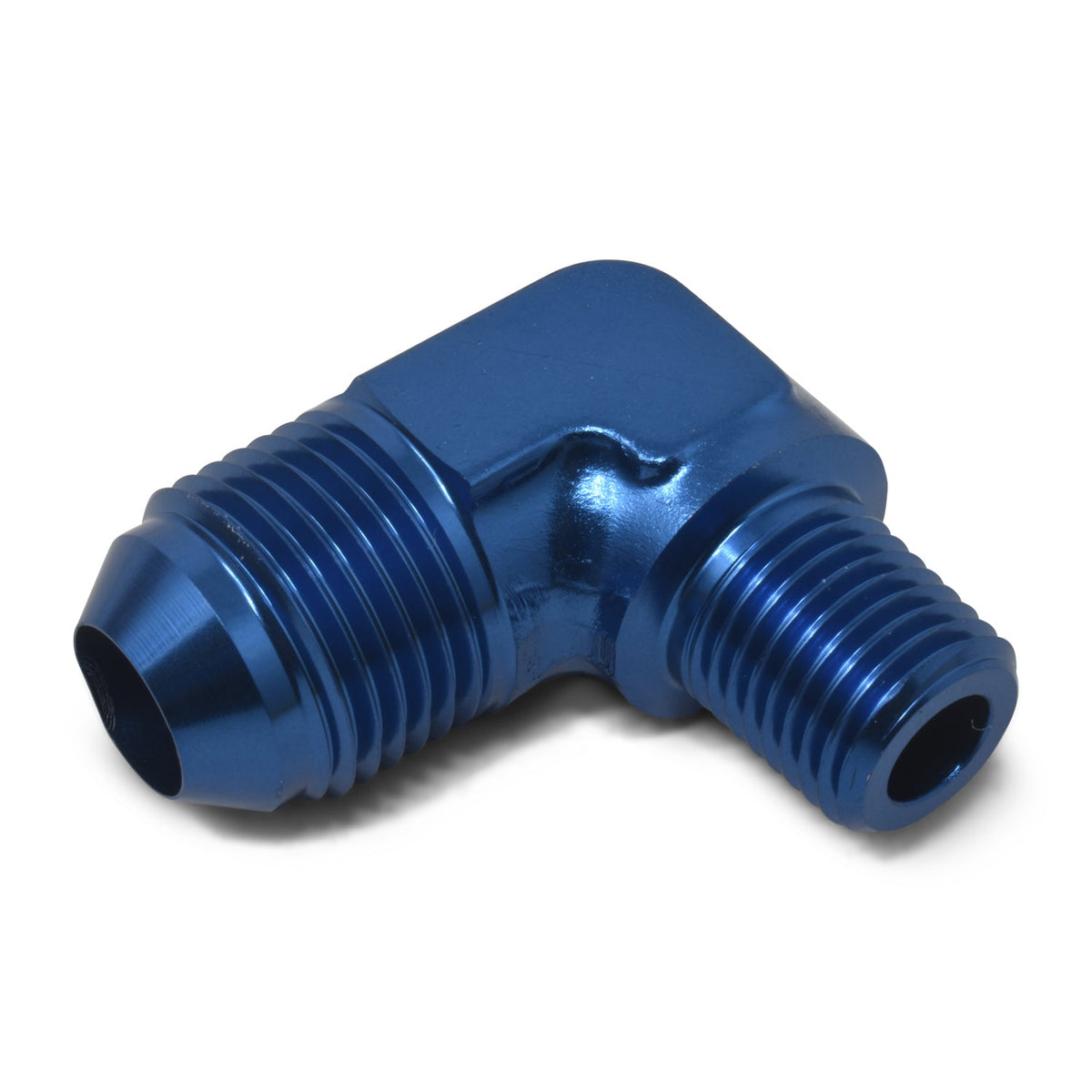 8AN 90Deg to 3/8NPT Blue - 660860