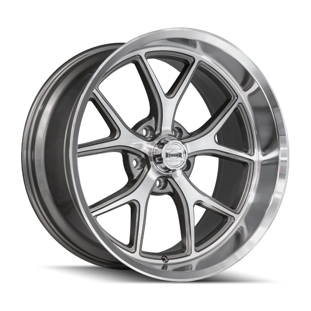 RIDLER 661 661 GLOSS GREY WITH DIAMOND CUT FACE AND LIP 20X8.5 5-127 0MM 83.82MM 661-2873GGD