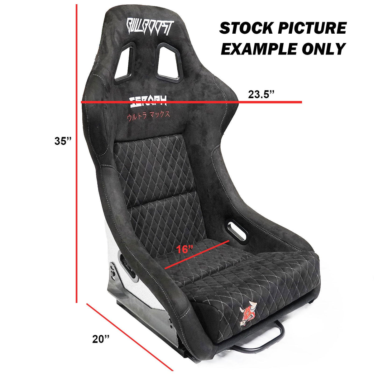 Wine Red Bull Boost Adjustable Racing Lowered Ultra Max Bucket Seat with Slider Rails
