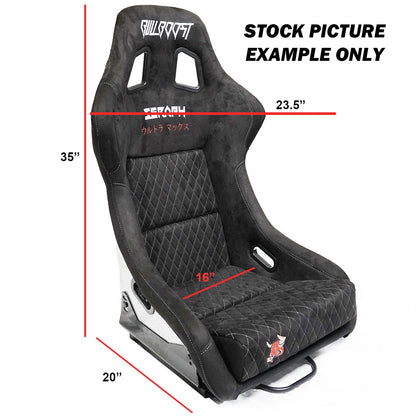 Wine Red Bull Boost Adjustable Racing Lowered Ultra Max Bucket Seat with Slider Rails