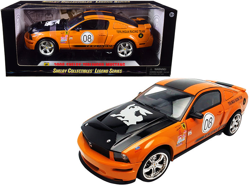 2008 Ford Shelby Mustang #08 "Terlingua" Orange and Black "Shelby Collectibles Legend" Series 1/18 Diecast Model Car by Shelby Collectibles  free shipping USA