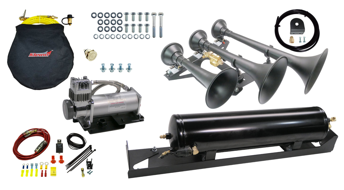 Kleinn Air Horns - SDKIT17-734STL - Ford Bolt-On Train Horn