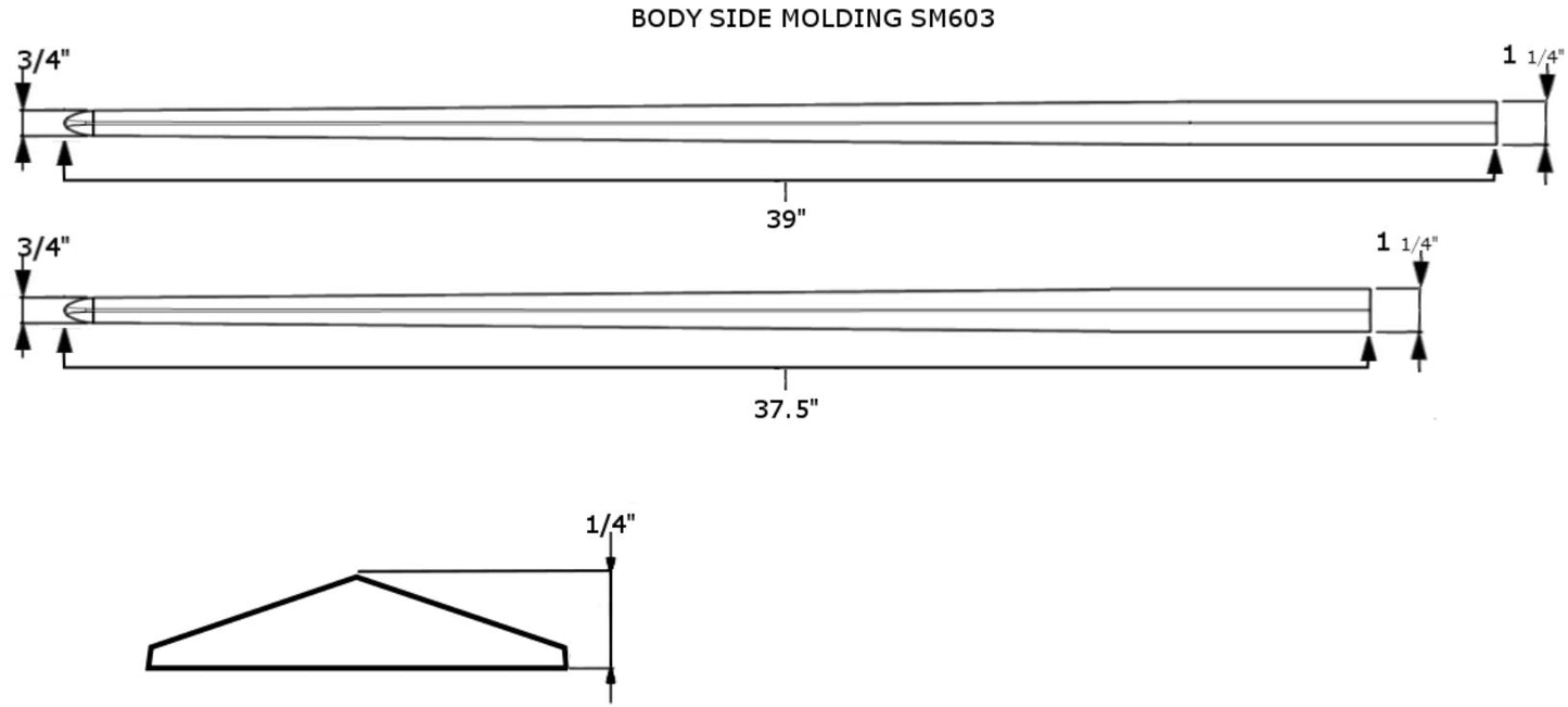 Coast To Coast Side Molding Direct Fit Chrome 4 Piece